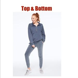 SET Victorias Secret PINK VINTAGE JOGGER/HALF ZIP